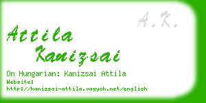 attila kanizsai business card